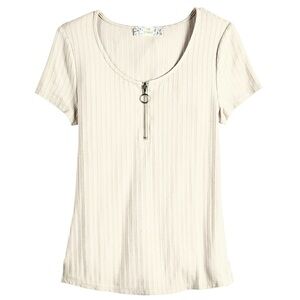 Pink Republic | Cream Scoop Neck Top